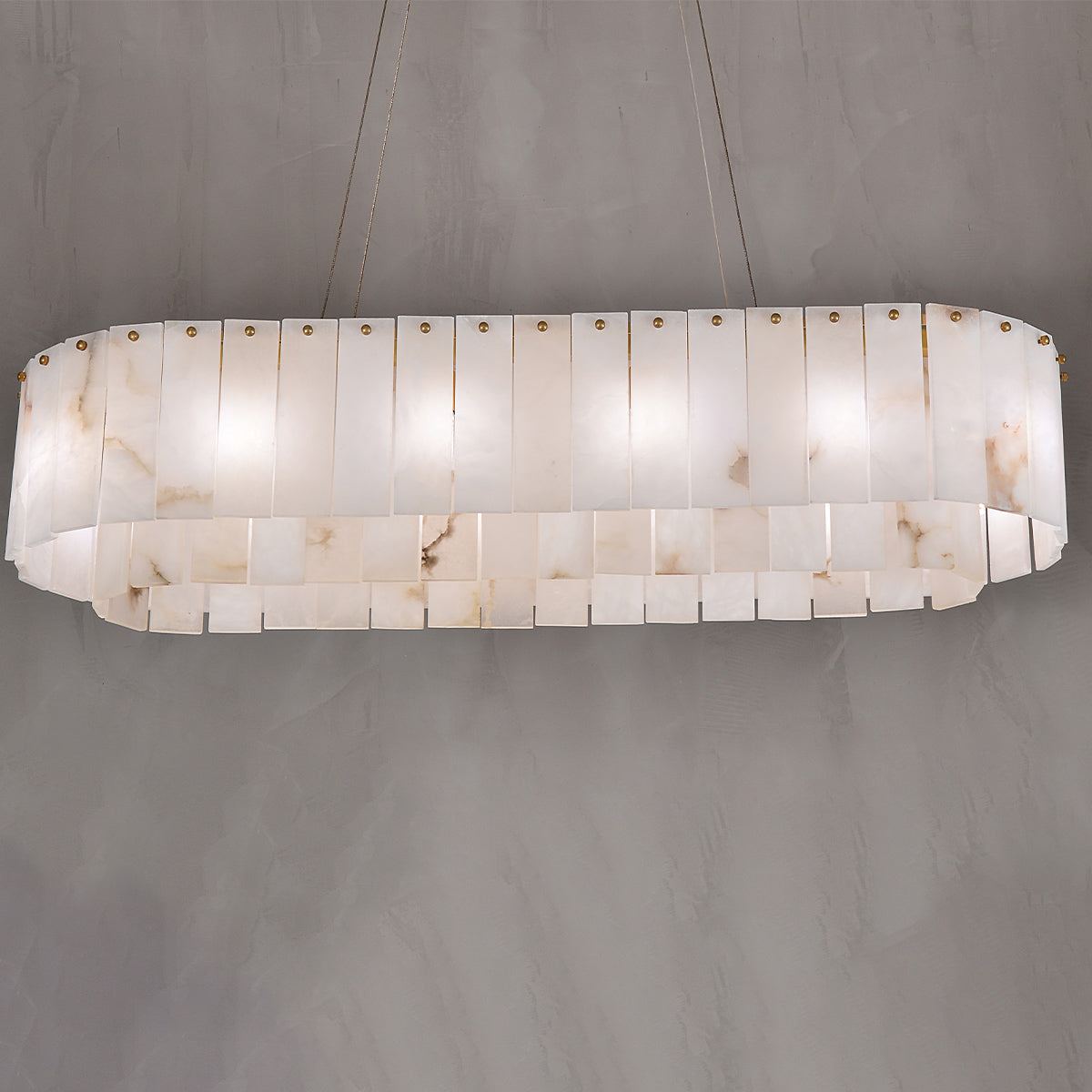 High-End Alabaster Linear Chandelier