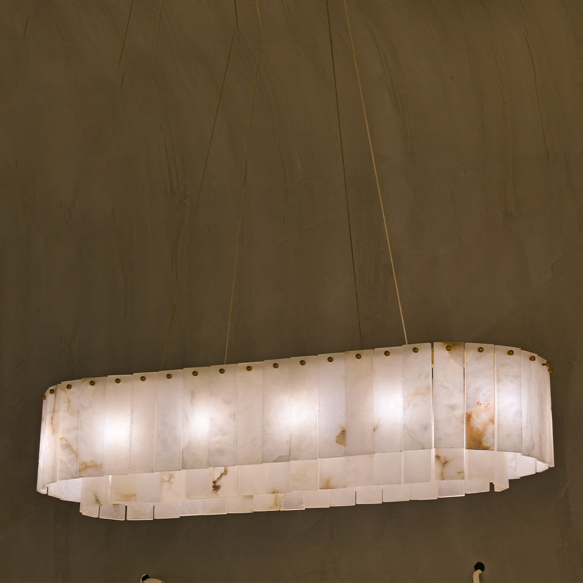 High-End Alabaster Linear Chandelier