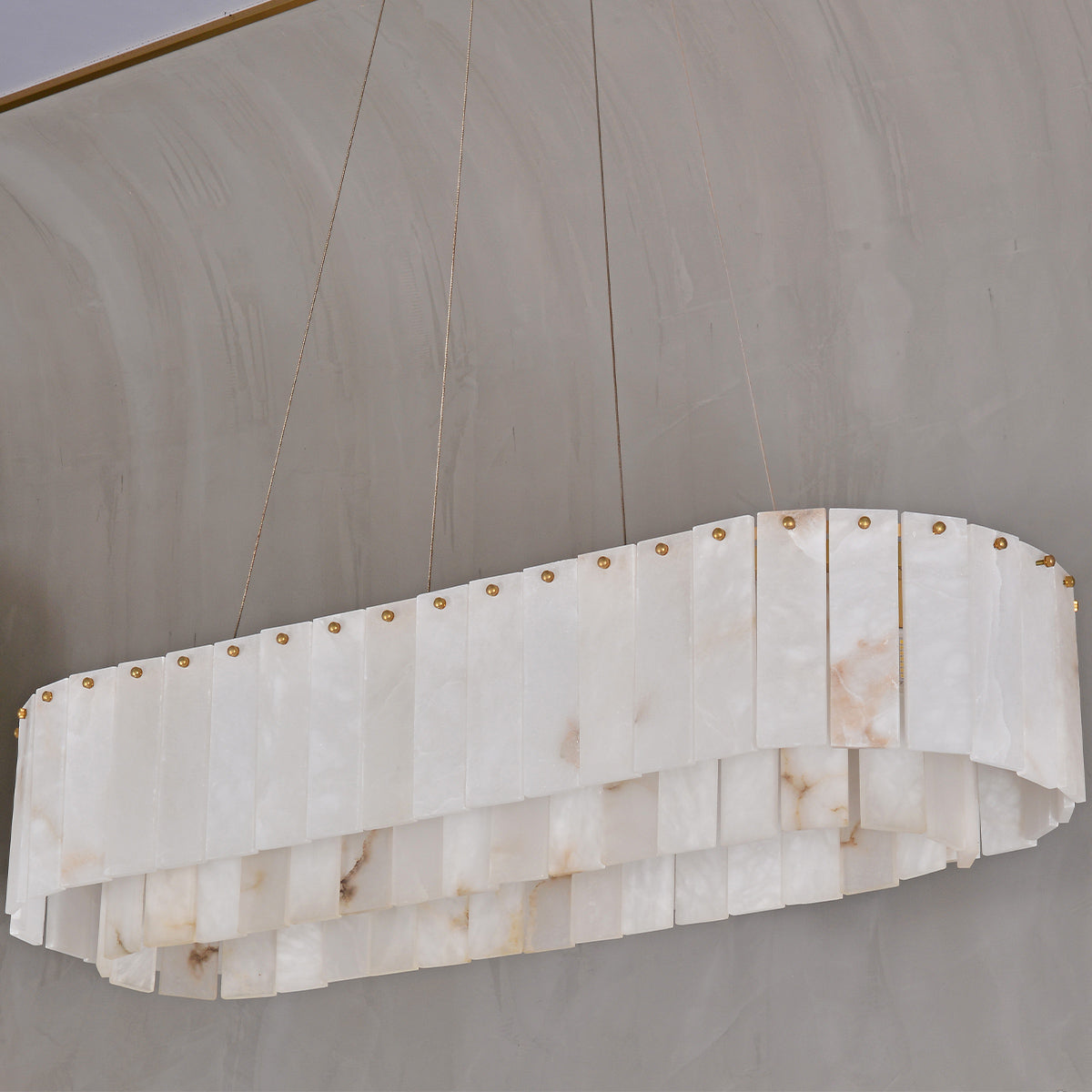 High-End Alabaster Linear Chandelier
